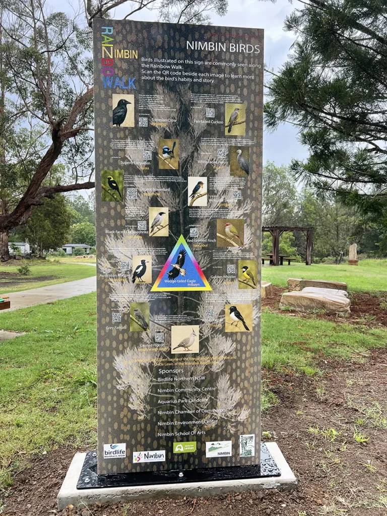Nimbin Rainbow Walk Bird Sign